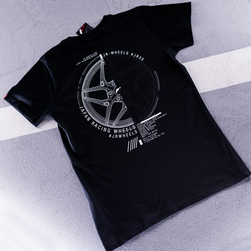 JR Men's T-Shirt JR-35 Black Size XXL