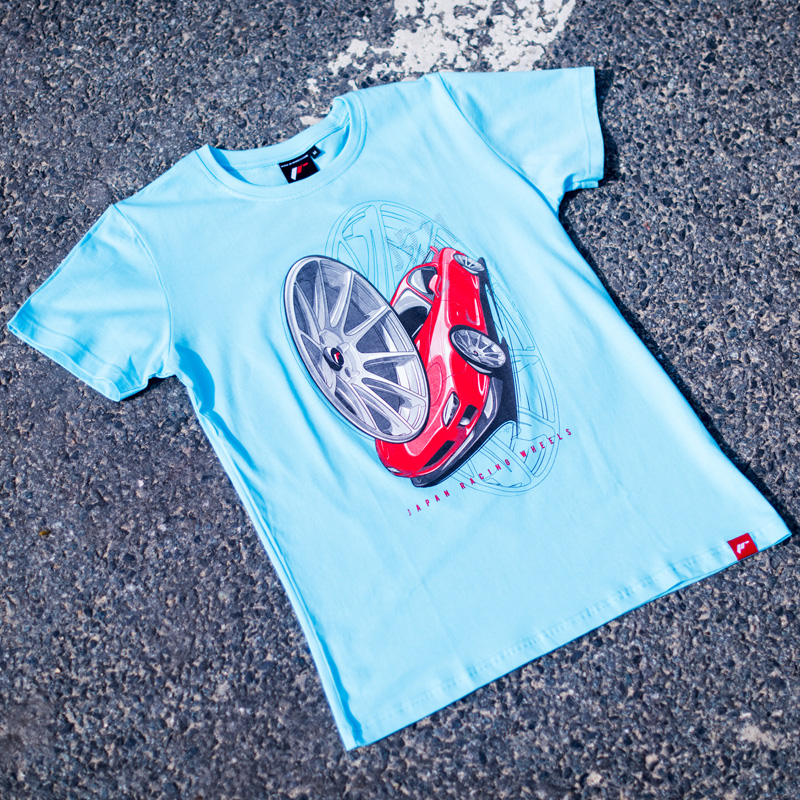 JR Men's T-Shirt JR-11 Car Turquoise Size XXL