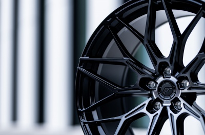 JR46 Gloss Black Machined Face