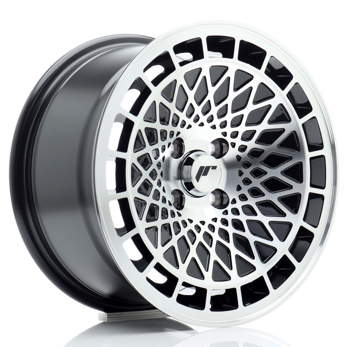 JR Wheels JR14 15x8 ET25 4x100 Gloss Black Machined Face