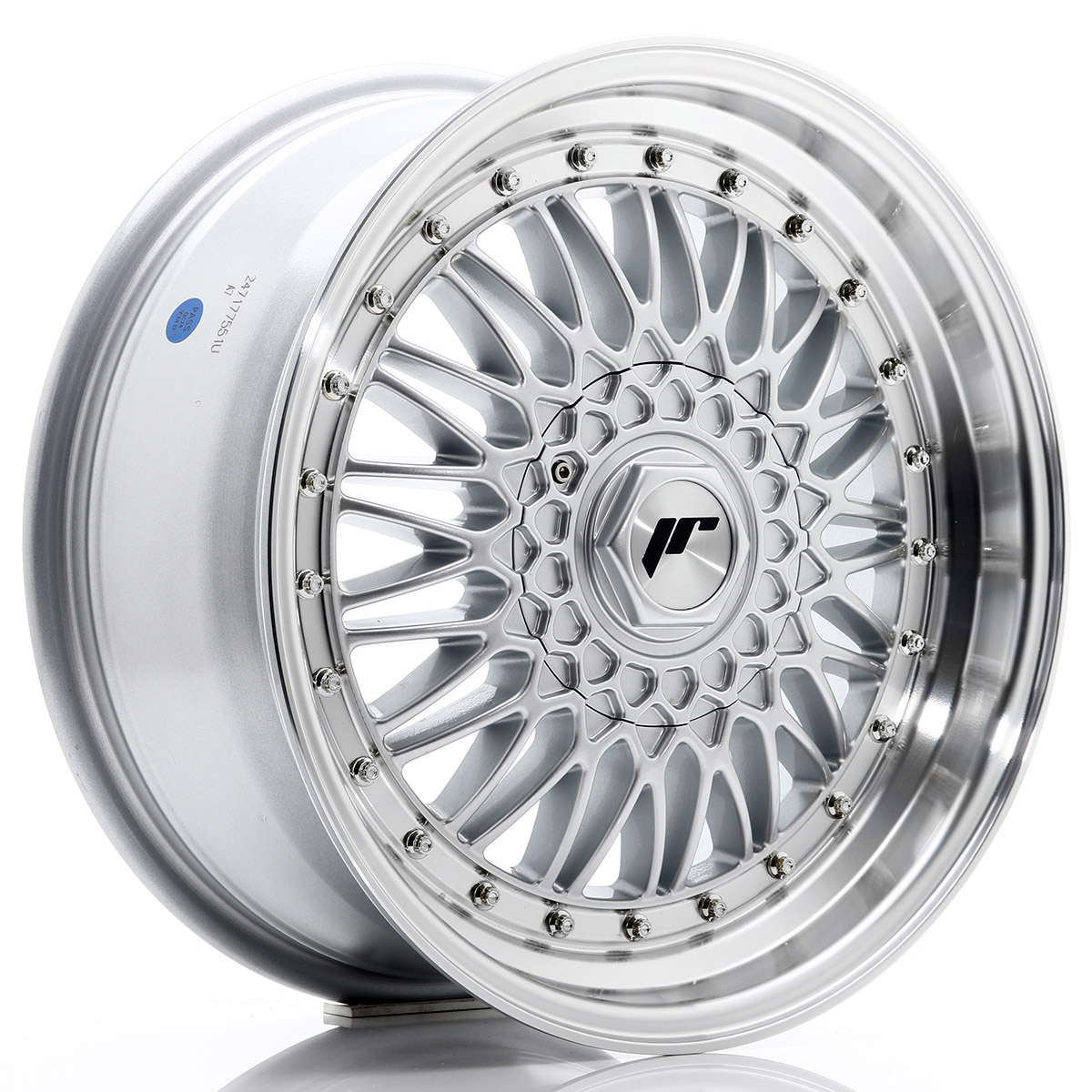 JR Wheels JR9 17x7,5 ET35 5x108/112 Silver w/ Machined Lip+Silver Rivets